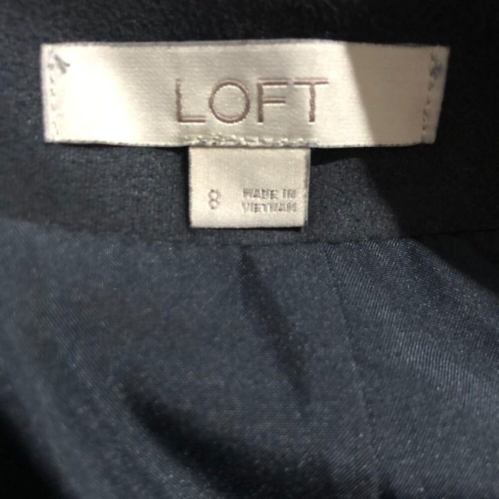 Loft Navy Blue Faux Suede Wrap Skirt with Grommet Detail Size 8 - Picture 5 of 13